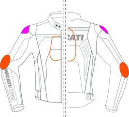 Ducati / ドゥカティ Corse C4 - レザージャケット ホワイト/レッド | 9810452