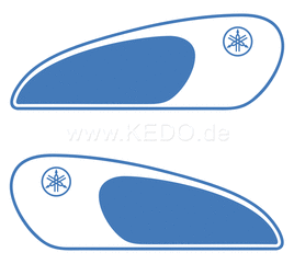 Kedo Fuel Tank Decal 'Vintage Classic', Light Blue, Left / Right complete | 22666HB