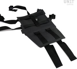 Unitgarage / ユニットガレージ Aluminum bag holder with adjustable front in Hypalon and Quick Release System + subframe, Black | UG007+U000+3800-Black