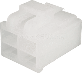 Kedo 4-Pin Connector / Housing-Set with snap-in nose for Type 250 connectors (# 40164) - not compatible to housing type 41552-4, Because latch on other side. | 41631
