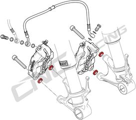 CNC Racing / シーエヌシーレーシング フロントブレーキ キャリパースペーサーキット, レッド | IFD01R