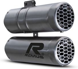 Remus / レムス マフラー Slip-On Double MESH (sport silencer with removable sound insert), stainless steel brushed, NO (EEC-) APPROVAL | 74583 087521-1