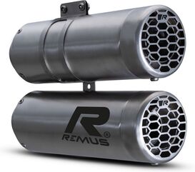 Remus / レムス マフラー Slip-On Double MESH (sport silencer with removable sound insert), stainless steel brushed, NO (EEC-) APPROVAL | 74583 087521