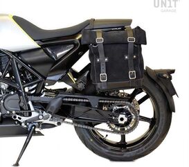 Unitgarage / ユニットガレージ Waxed suede side pannier Scram 22L-30L + Subframe husqvarna vitpilen 701, JetBlack | U202+3001-JetBlack