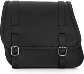 Ends Cuoio / エンズクオイオ バッグ Sporty（スポーティー） 左側 - ブラックレザー - ブルーステッチ | SPO.N.CTBL.SX
