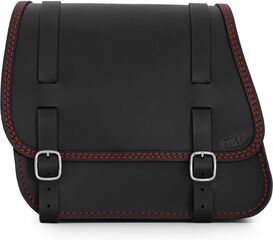 Ends Cuoio / エンズクオイオ バッグ Sporty（スポーティー） 左側 - ブラックレザー - レッドステッチ | SPO.N.CTR.SX