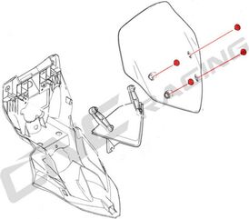 CNC Racing / シーエヌシーレーシング Windshield Screws Ducati Hyperstrada 821/939, ゴールド | KV321G