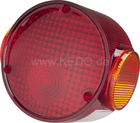 Kedo Taillight Lens, Round, Yellow Side Reflectors (E-marked) | 50510Y