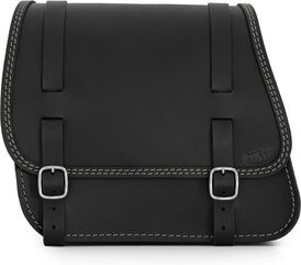 Ends Cuoio / エンズクオイオ バッグ Sporty（スポーティー） 左側 - ブラックレザー - ホワイトステッチ | SPO.N.CTBI.SX