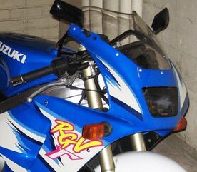 Powerbronze / パワーブロンズ ヘッドライト  プロテクター SUZUKI RGV250 M ブラック | 440-S079-003