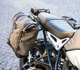 Unitgarage / ユニットガレージ Waxed suede Side Pannier + Double Subframe NineT, MossGrey | U002+1626+A2-MossGrey