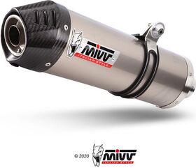MIVV / ミヴ SPORT OVAL SLIP-ON Muffler TITANIUM WITH CARBON CAP for BMW R 1250 GS 2018 ECE approved (Euro4) | B.034.LNC