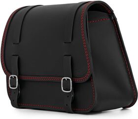 Ends Cuoio / エンズクオイオ バッグ Sporty（スポーティー） 左側 - ブラックレザー - レッドステッチ | SPO.N.CTR.SX
