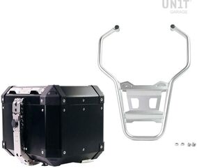 Unitgarage / ユニットガレージ Atlas 36L Aluminum Top Case + Rear luggage rack, Silver | AL4_BL+1932-Silver