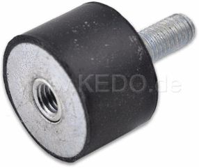 Kedo Rubber Buffer Diameter 20mm, Heigth 20mm, M6x18mm Male / Female thread M6 | 41047