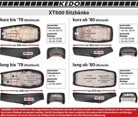 Kedo Seat Foam, Short Version, approx. 62cm, export version (OEM Reference # 4E5-W24731-00) | 33131