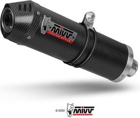 MIVV / ミヴ SPORT OVAL SLIP-ON Muffler CARBON WITH CARBON CAP for TRIUMPH TIGER 1050 SPORT 2017 ECE approved (Euro4) Catalyzer is included | T.017.LEC