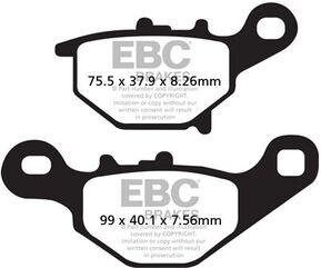 EBCブレーキ カーボン TT パッド Enduro/MX バイク リア右側用 | FA401TT