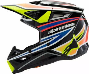 Alpinestars / アルパインスターズ ユース用 S-M3 Wurx ヘルメット ブラック, イエロー, ブルー | 8302125-1574