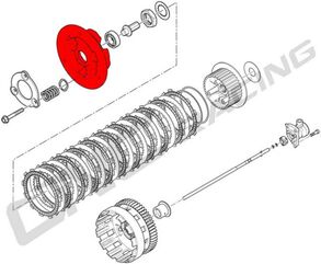 CNC Racing / シーエヌシーレーシング プレッシャープレート Oil Bath Clutch Ducati, レッド | SP200RS