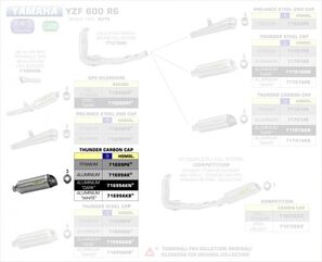 ARROW / アロー YAMAHA R6 '06/08 eマーク認証 アルミニウムサンダー サイレンサー カーボンエンドキャップ付 | 71699AK