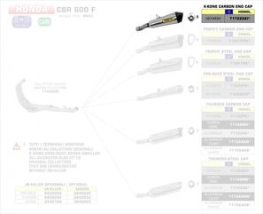 ARROW / アロー HONDA CB 600 F HORNET '07/13 eマーク認証 ニクロム X-KONE サイレンサー カーボンエンドキャップ付 オリジナル / Arrowコレクター用 | 71722XKI