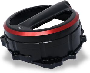 CNC Racing / シーエヌシーレーシング Clear clutch cover - cable control - Bicolor, Black/Red | CA301BR