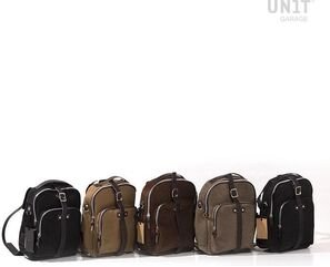 Unitgarage / ユニットガレージ Canvas tank bag, Black/Brown | U032-Black-Brown