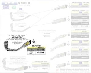 ARROW / アロー BMW S 1000 RR '15 COMPETITION フルシステム ハイバージョン + チタンコレクター リンクパイプ + RACE-TECH サイレンサー | 71140CKZ