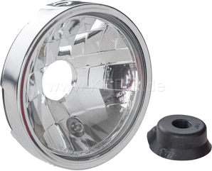 Kedo Clear Lens Headlamp insert, ready-to-mount including chrome-plated ring + parking light socket, e-homologated (w / o H4 bulb) | 40727