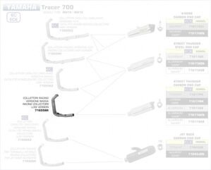 ARROW / アロー YAMAHA TRACER 700 '16 2:1 ステンレスコレクター FOR THUNDER ARROW / アロー サイレンサー SHORT VERSION | 71655MI
