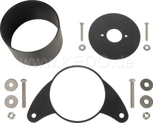 Kedo Speedometer Bracket 'mezzo Mille', Black Anodized aluminum, (Suitable for Motogadget Speedometer Item 40685) | 30563