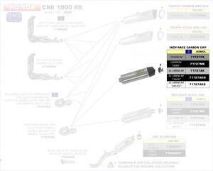 ARROW / アロー HONDA CBR 1000 RR eマーク認証 アルミニウムダーク INDY-RACE サイレンサー カーボンエンドキャップ付 | 71727AKN