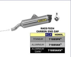 ARROW / アロー BENELLI TRK 502X '18 eマーク認証 RACE-TECH アルミダークサイレンサー カーボンエンドキャップ付 | 71889AKN