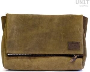 Unitgarage / ユニットガレージ Fezzan Messenger Bag Crust leather, MossGrey | U042-MossGrey