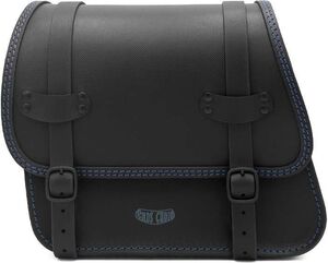 Ends Cuoio / エンズクオイオ バッグ Rev Sporty（Revスポーティー） 左側 - ブラックレザー - ブルーステッチ | REVSPO.N.CTBL.SX