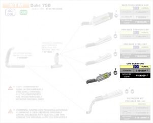 ARROW / アロー KTM DUKE 790 '18 eマーク認証 チタン GP2 サイレンサー ウェルデッドリンクパイプ付 | 71549GP
