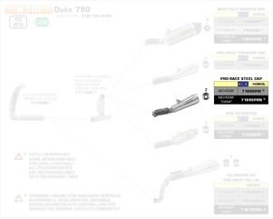 ARROW / アロー KTM DUKE 790 '18 eマーク認証 ニクロム PRO-RACE サイレンサー ウェルデッドリンクパイプ付 | 71890PRI