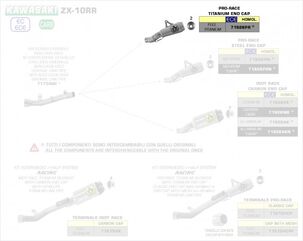 Arrow / アローストリートチタンチタンリンクパイプ、エンドキャップチタン、ECEホモログ付き、DBキラーを含むアローストリートピタニウムプロレースサイレンサー | 71928PR