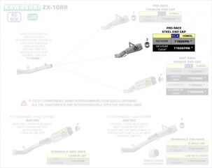 Arrow / アローストリートプロレースニクロムダークサイレンサーチタンリンクパイプ、エンドキャップステンレス、ECEホモログ、DBキラーが含まれています | 71928PRN