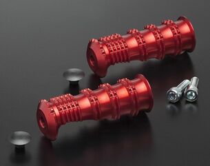 ABM / エービーエム Pair of footrests rGrip complete incl. screws, covers, カラー: ブラック | 100201-F15