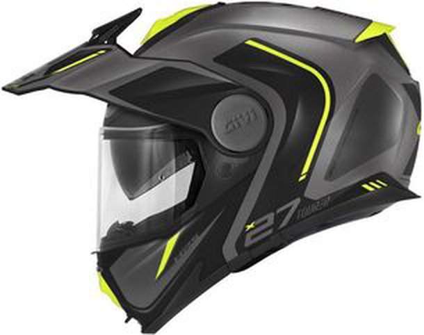 GIVI / ジビ Flip-up helmet X.27 TOURER GRAPHIC Matte Titanium/Yellow, Size 60/L | HX27RTRTY60
