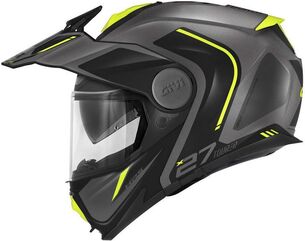 GIVI / ジビ Flip-up helmet X.27 TOURER GRAPHIC Matte Titanium/Yellow, Size 63/XXL | HX27RTRTY63