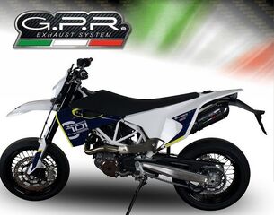 GPR / ジーピーアール Original For Husqvarna Enduro 701 2017/20 E4 Homologated Slip-On Catalized Gp Evo4 Poppy | E4.HU.46.CAT.GPAN.PO