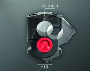 ABM / エービーエム KIT varioRiser VBK1 Ø8,6 mm, cylindrical mounting, ライザーカラー: シルバー, アジャスターカラー: レッド | 100005-F11-F17