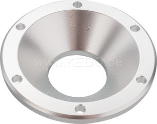 Kedo Racing End Cap 'Open', aluminum CNC-milled, silver anodised, suitable for 4 "Supertrapp and S-Trapp exhaust | 30110