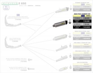 ARROW / アロー KAWASAKI Z 650 '17 eマークカーボン RACE TECH サイレンサー カーボンエンドキャップ付 アローコレクター用 | 71854MK