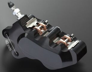 ABM / エービーエム Brake calliper isaac4 4-piston - LEFT HAND SIDE , カラー: ブラック | 100285-F15