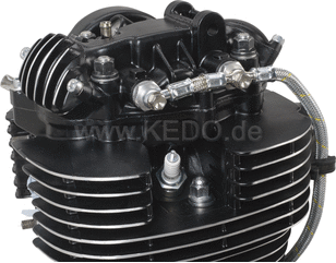 Kedo Twin Feed Oil Line Kit 'Race Line' with Silver Colored Steel Braided Oil Line, Complete Kit | 92050