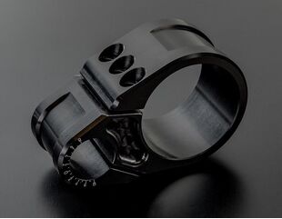 ABM / エービーエム Stand pipe bracket Slim Ø52 mm for clip-on, バージョン: 左側, カラー: ブラック | 400485-A93-F15